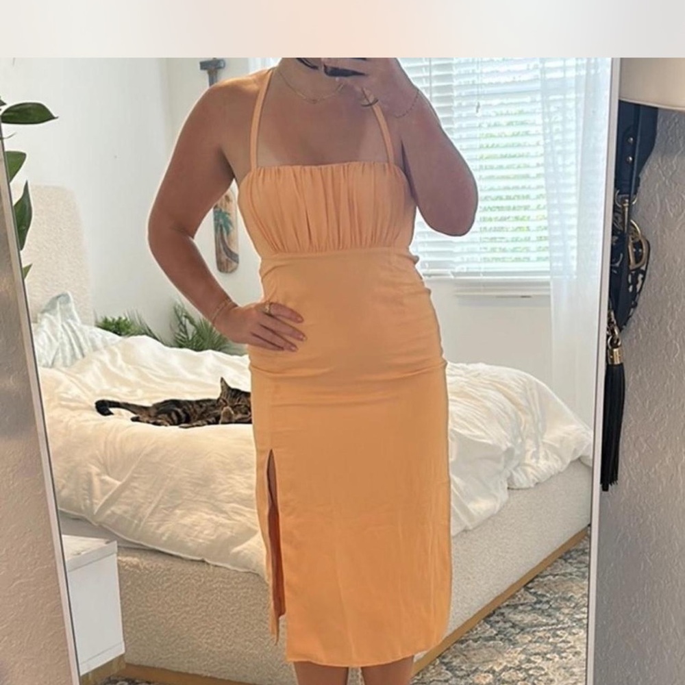 Abercrombie & Fitch Peach Midi Dress